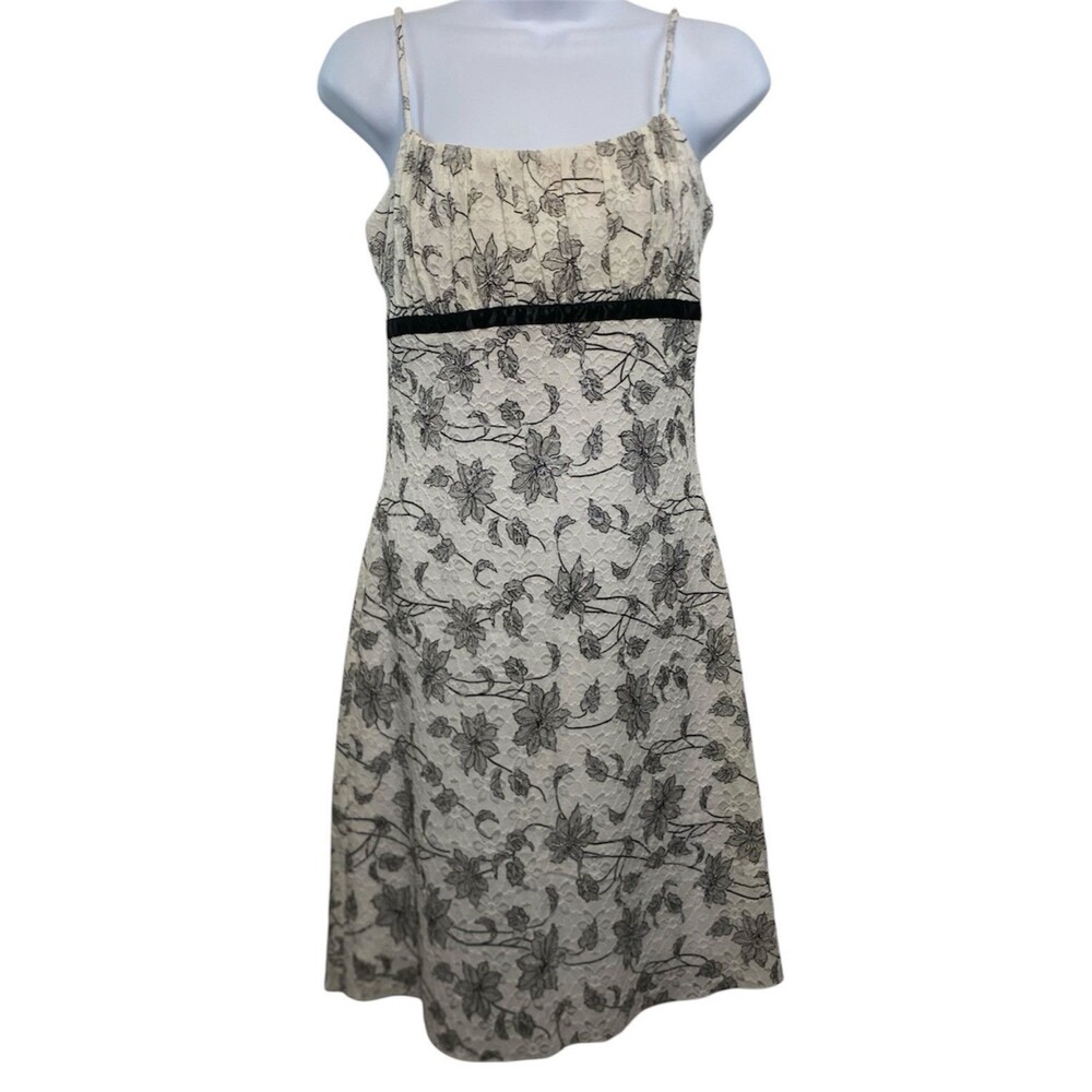 Vtg Taboo Dress Junior Size L Floral Lace Strappy Milkmaid Midi Y2K Fairy Grunge